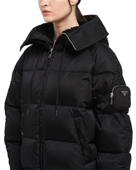 prada gabardine puffer coat.